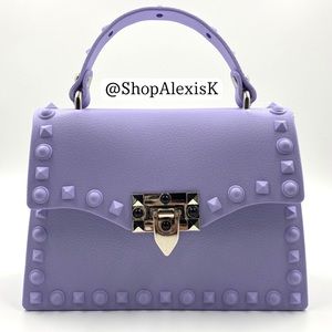 Studded Crossbody Satchel / Mini Purse - Lavender
